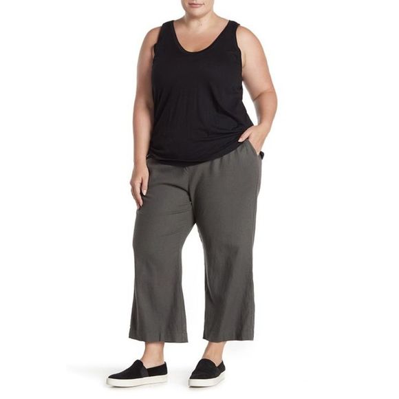 Caslon Pants - Caslon Wide Leg Cropped Linen Pants 2X